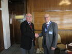 Len Parton handing over the President&#039;s Chain of Office to Alan Dunt at our Feb 24 meeting
